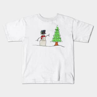 Christmas Snowman Bot Kids T-Shirt